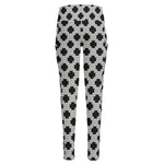Polka Dot Knitted Pattern Print High-Waisted Pocket Leggings