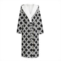 Polka Dot Knitted Pattern Print Hooded Bathrobe