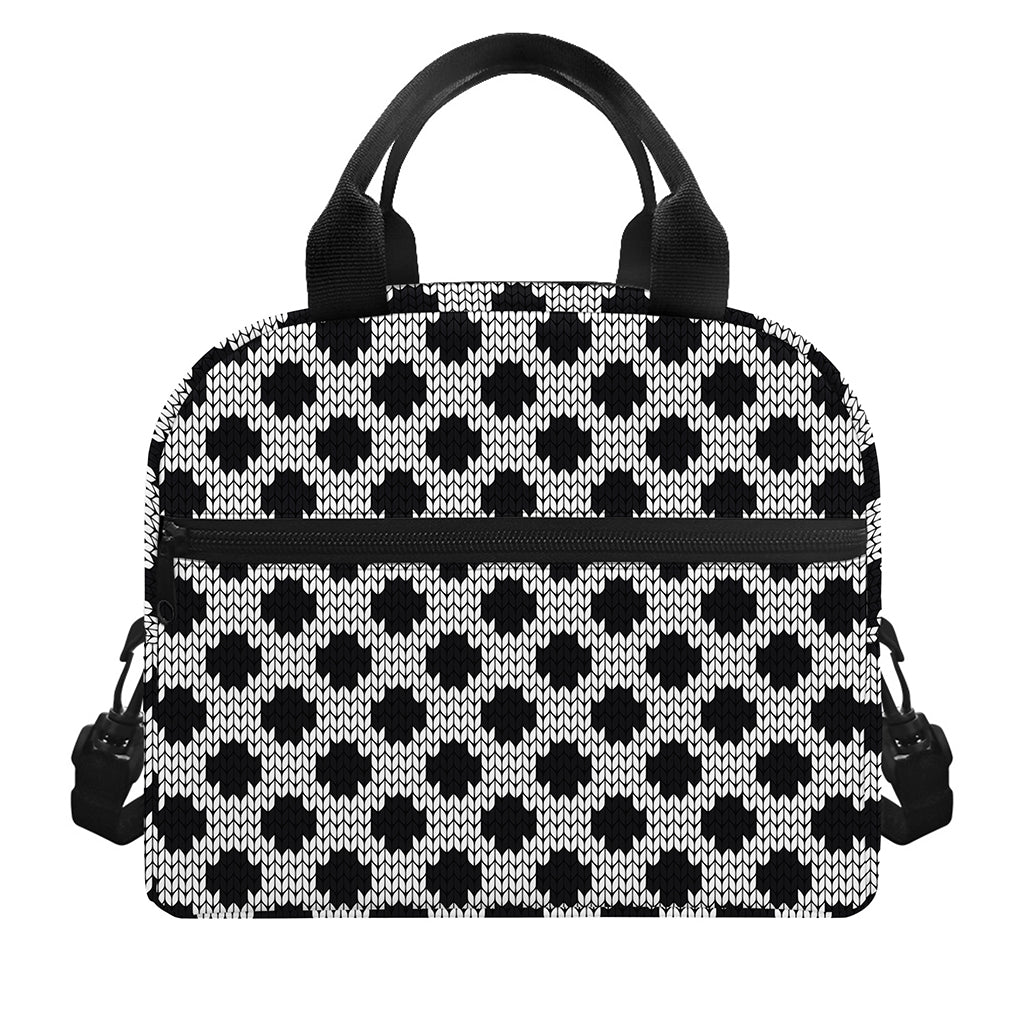 Polka Dot Knitted Pattern Print Insulated Lunch Bag
