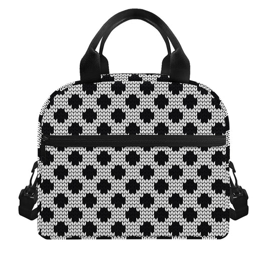 Polka Dot Knitted Pattern Print Insulated Lunch Bag