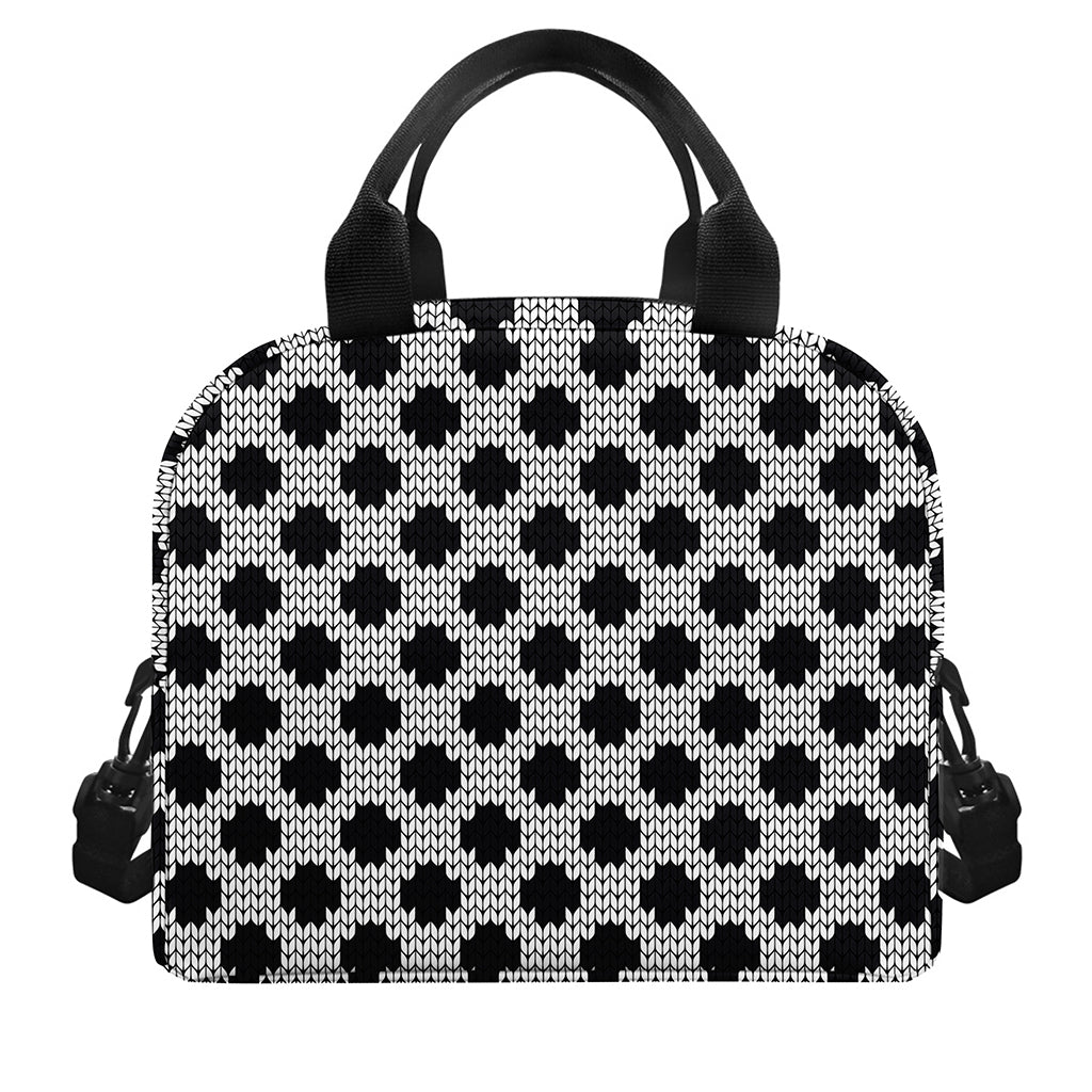 Polka Dot Knitted Pattern Print Insulated Lunch Bag