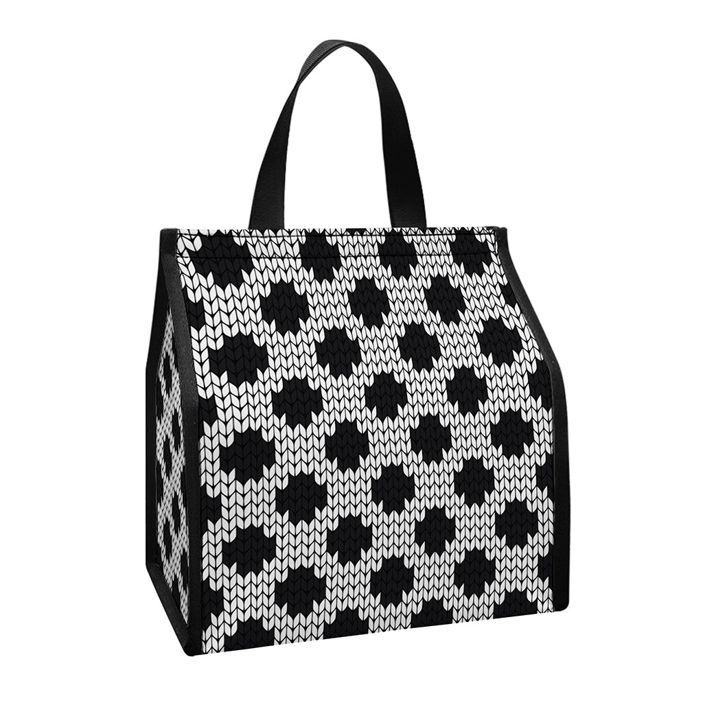 Polka Dot Knitted Pattern Print Insulated Lunch Tote