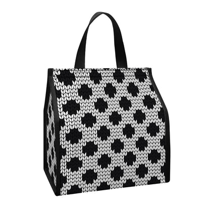 Polka Dot Knitted Pattern Print Insulated Lunch Tote