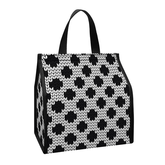 Polka Dot Knitted Pattern Print Insulated Lunch Tote