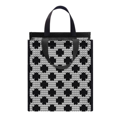 Polka Dot Knitted Pattern Print Insulated Lunch Tote