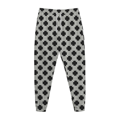 Polka Dot Knitted Pattern Print Jogger Pants