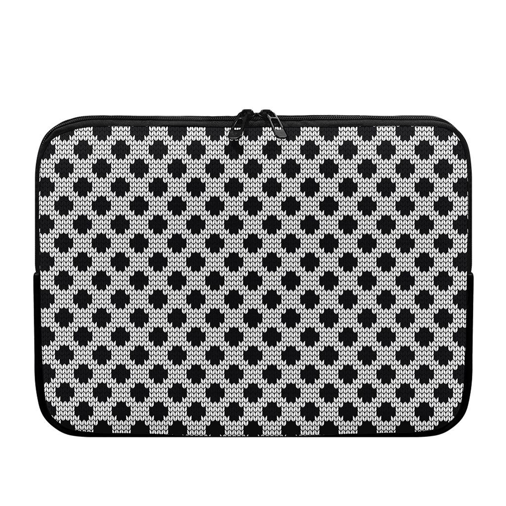 Polka Dot Knitted Pattern Print Laptop Sleeve
