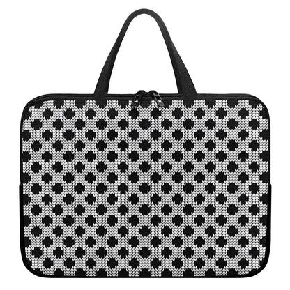 Polka Dot Knitted Pattern Print Laptop Sleeve With Handle