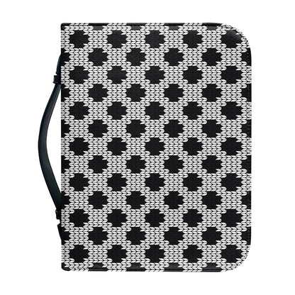 Polka Dot Knitted Pattern Print Leather Bible Cover