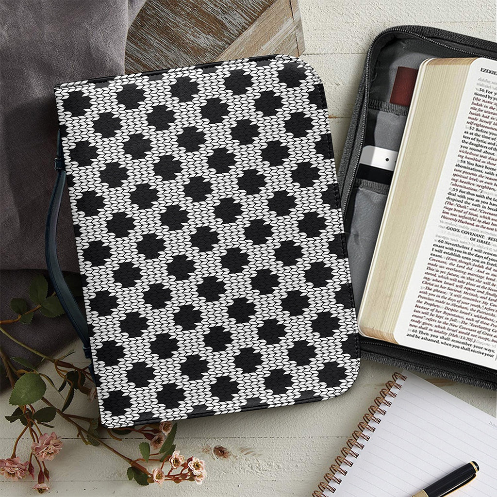 Polka Dot Knitted Pattern Print Leather Bible Cover