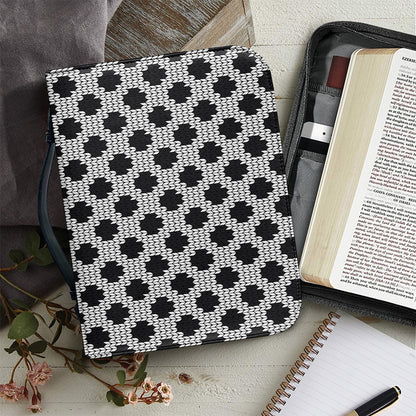 Polka Dot Knitted Pattern Print Leather Bible Cover