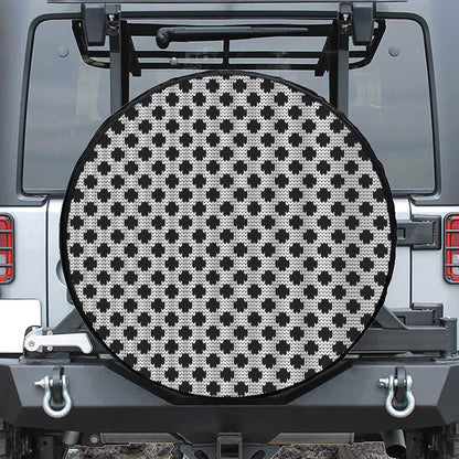 Polka Dot Knitted Pattern Print Leather Spare Tire Cover