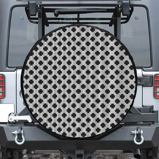 Polka Dot Knitted Pattern Print Leather Spare Tire Cover