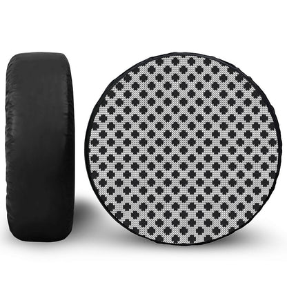 Polka Dot Knitted Pattern Print Leather Spare Tire Cover