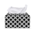 Polka Dot Knitted Pattern Print Leather Tissue Box Cover