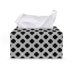 Polka Dot Knitted Pattern Print Leather Tissue Box Cover