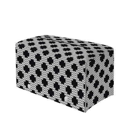 Polka Dot Knitted Pattern Print Leather Tissue Box Cover