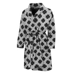 Polka Dot Knitted Pattern Print Men's Bathrobe