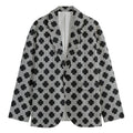 Polka Dot Knitted Pattern Print Men's Blazer