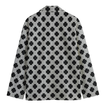Polka Dot Knitted Pattern Print Men's Blazer