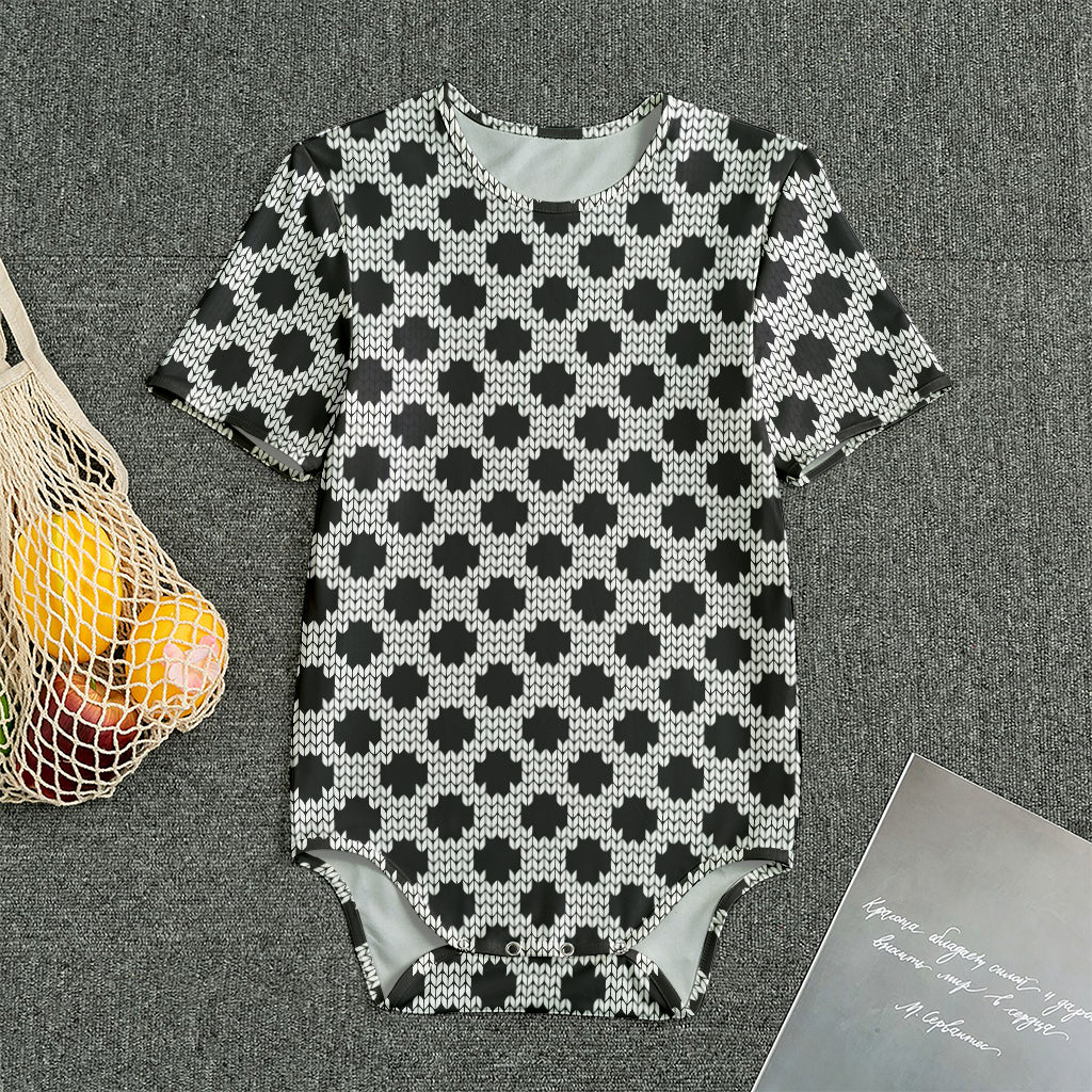 Polka Dot Knitted Pattern Print Men's Bodysuit