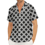 Polka Dot Knitted Pattern Print Men's Deep V-Neck Shirt