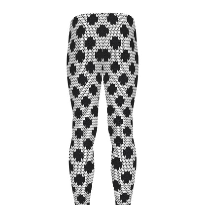 Polka Dot Knitted Pattern Print Men's leggings