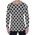Polka Dot Knitted Pattern Print Men's Long Sleeve T-Shirt