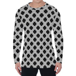Polka Dot Knitted Pattern Print Men's Long Sleeve T-Shirt
