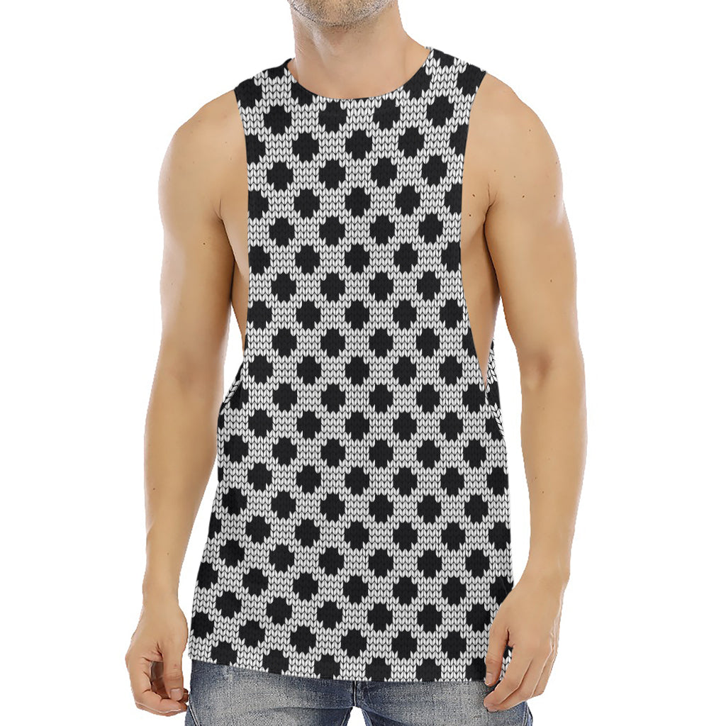 Polka Dot Knitted Pattern Print Men's Muscle Tank Top