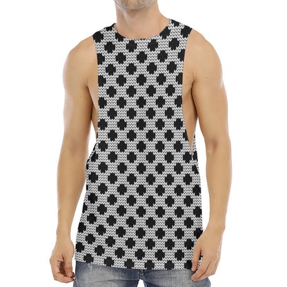 Polka Dot Knitted Pattern Print Men's Muscle Tank Top