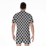 Polka Dot Knitted Pattern Print Men's Rompers