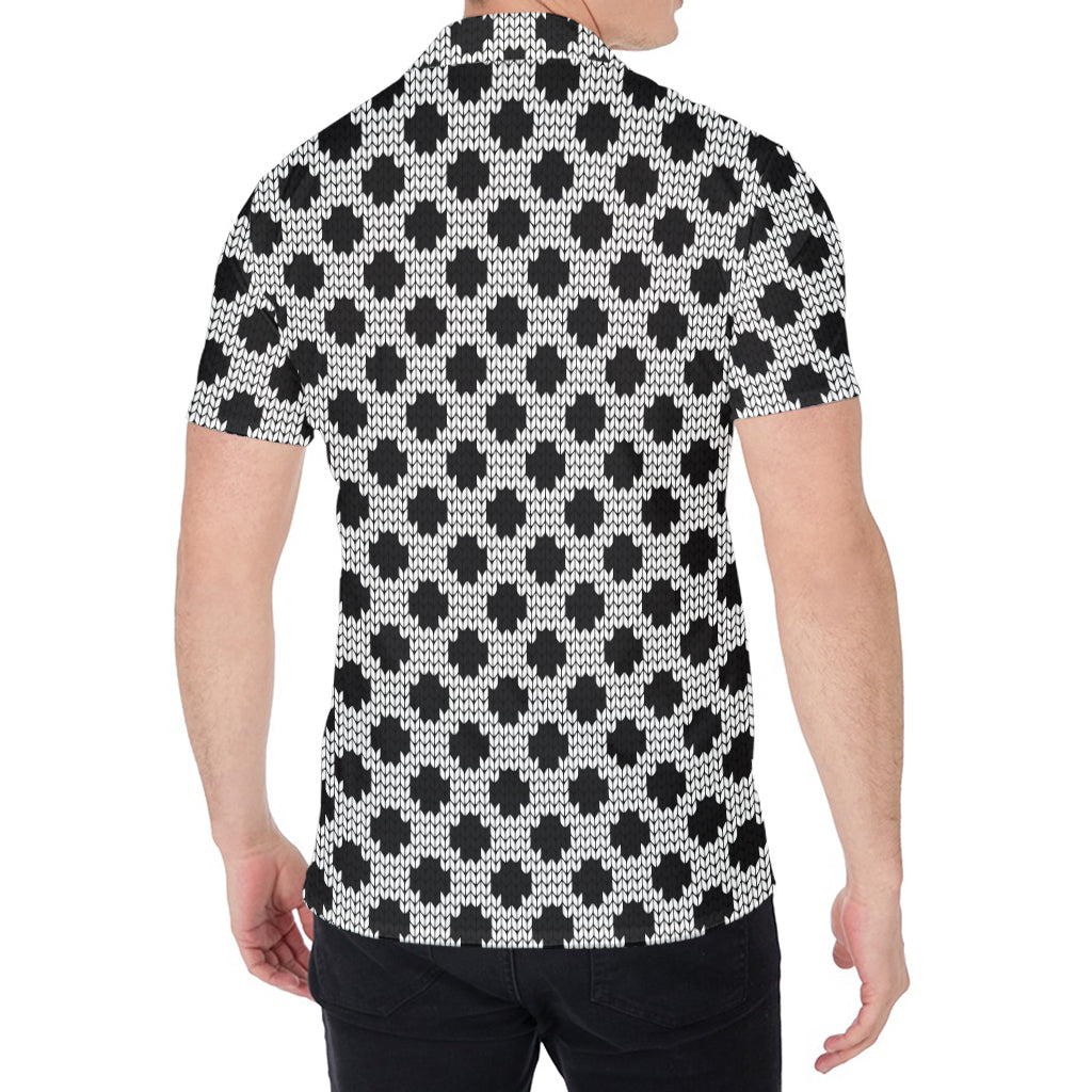 Polka Dot Knitted Pattern Print Men's Shirt