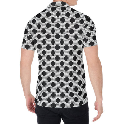 Polka Dot Knitted Pattern Print Men's Shirt