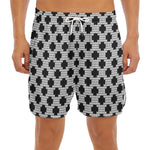 Polka Dot Knitted Pattern Print Men's Split Running Shorts