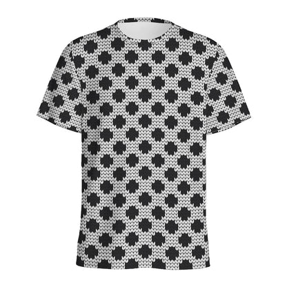 Polka Dot Knitted Pattern Print Men's Sports T-Shirt