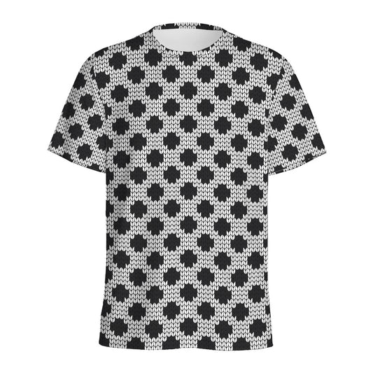 Polka Dot Knitted Pattern Print Men's Sports T-Shirt