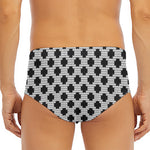 Polka Dot Knitted Pattern Print Men's Triangle Swim Briefs