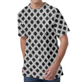 Polka Dot Knitted Pattern Print Men's Velvet T-Shirt