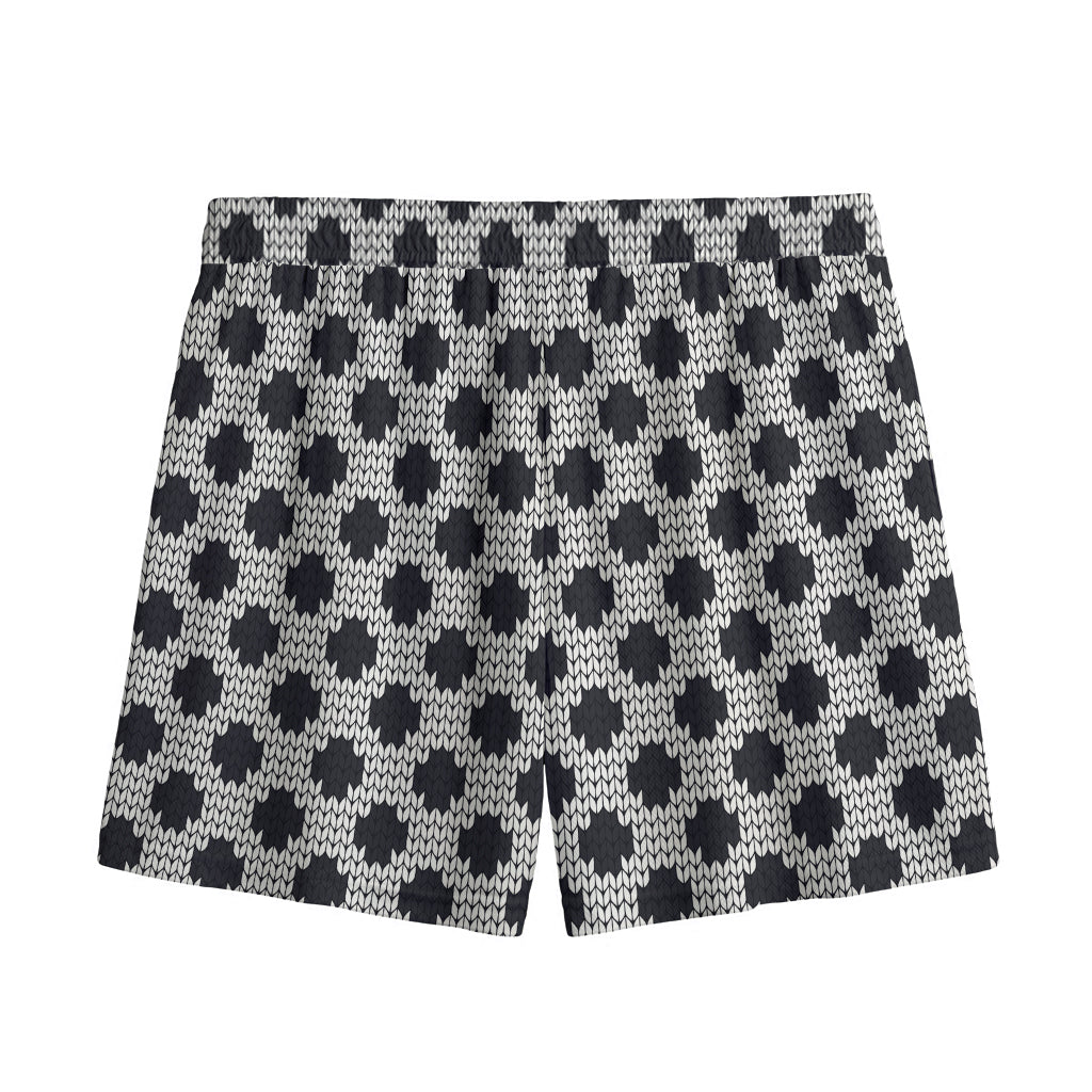 Polka Dot Knitted Pattern Print Mesh Shorts