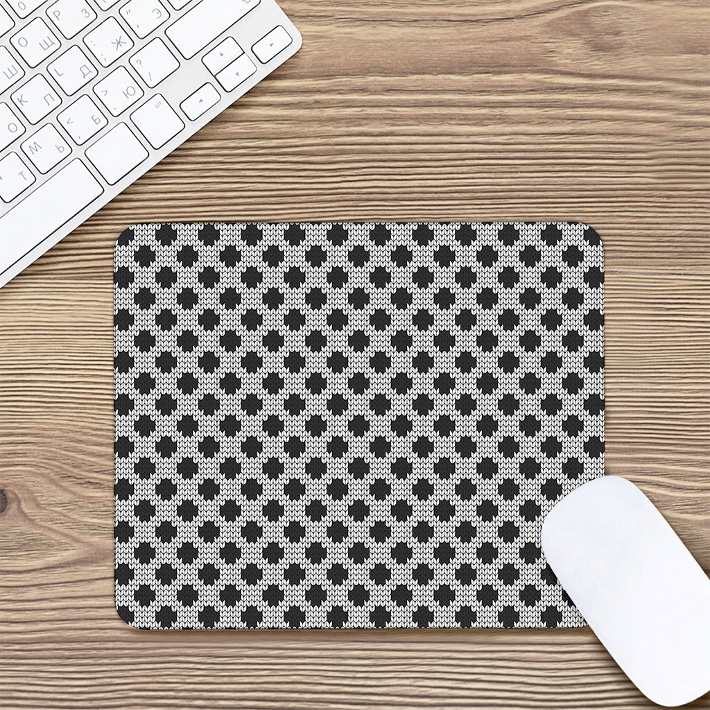 Polka Dot Knitted Pattern Print Mouse Pad