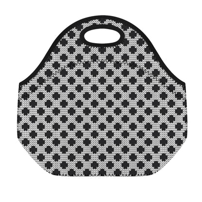 Polka Dot Knitted Pattern Print Neoprene Lunch Bag