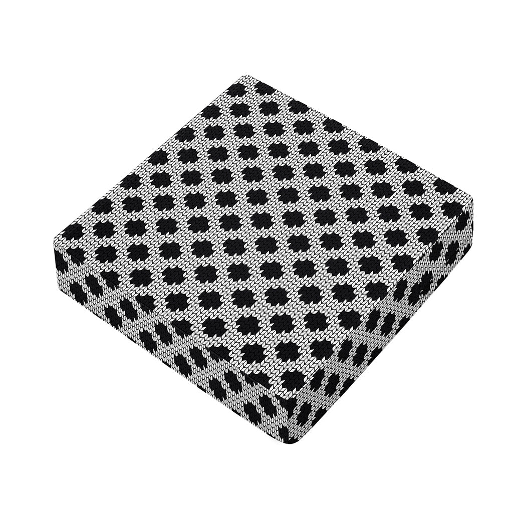 Polka Dot Knitted Pattern Print Outdoor Seat Cushion Cover