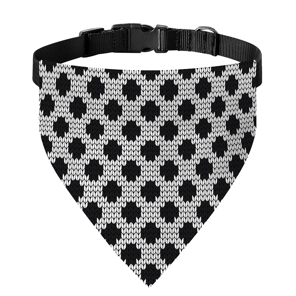 Polka Dot Knitted Pattern Print Over The Collar Dog Bandana