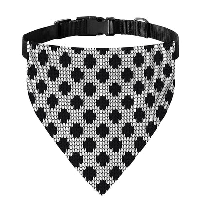 Polka Dot Knitted Pattern Print Over The Collar Dog Bandana