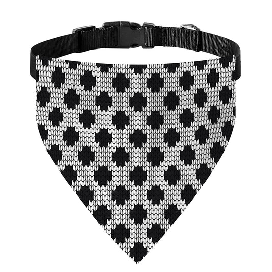 Polka Dot Knitted Pattern Print Over The Collar Dog Bandana