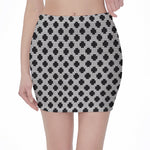 Polka Dot Knitted Pattern Print Pencil Mini Skirt