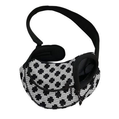 Polka Dot Knitted Pattern Print Pet Sling Carrier