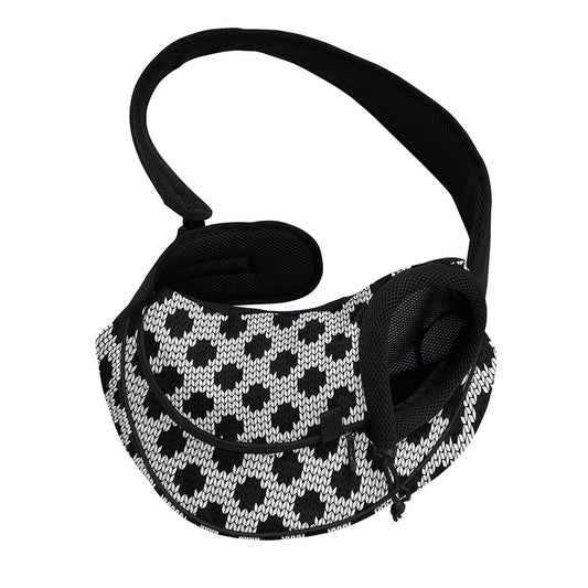 Polka Dot Knitted Pattern Print Pet Sling Carrier