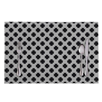 Polka Dot Knitted Pattern Print Placemat